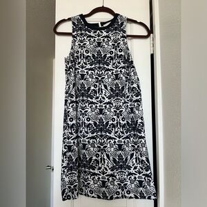 LOFT Navy and White Floral Dress